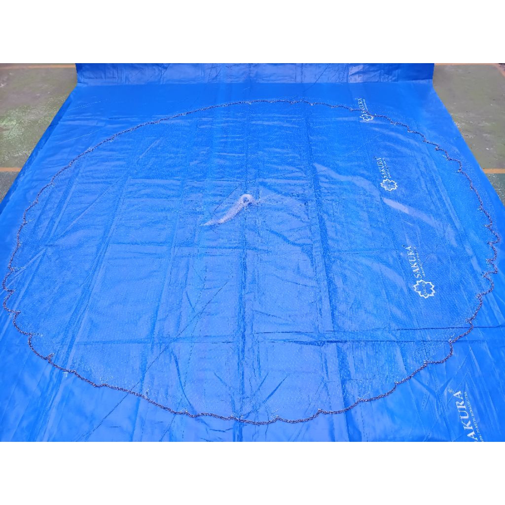 Jala ikan jala lempar 2,5 meter full Mekar habis bahan senar siap pakai lubang kecil
