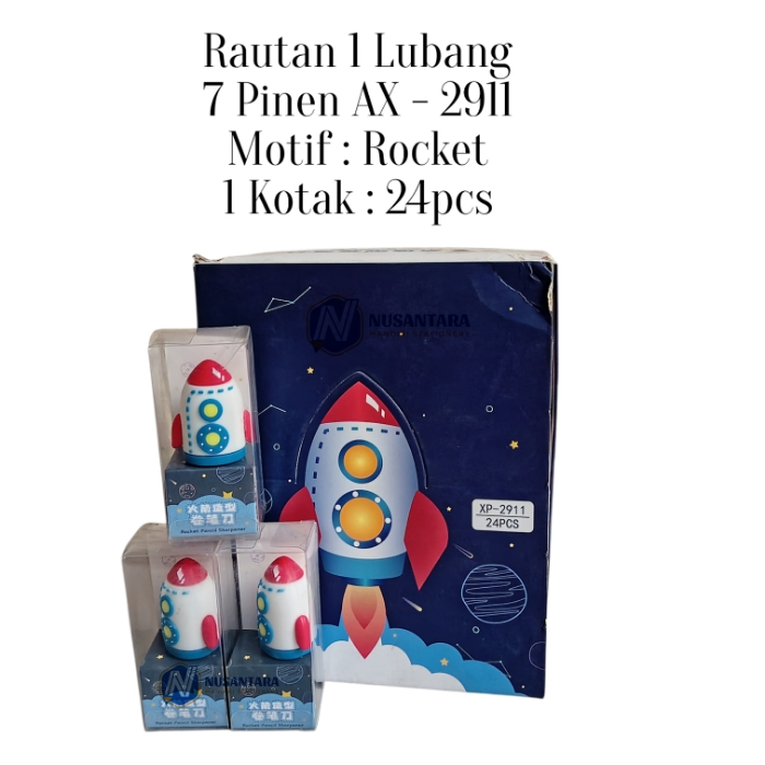 Rautan Kepala 1 Lubang 7Pinen AX-2911 (Rocket) / 1 Lubang XiJiao AX-036 (Unicorn) Serutan pensil  in