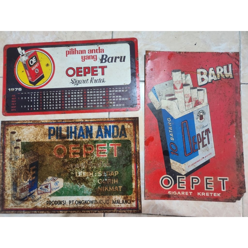 paket iklan enamel jadul tahun 1976 original lawas