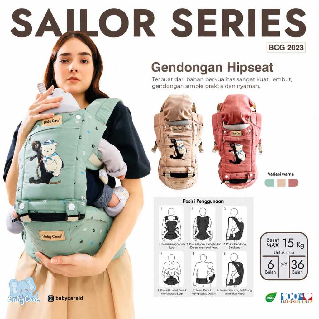 Baby Care - Gendongan Ransel Hipseat Sailor