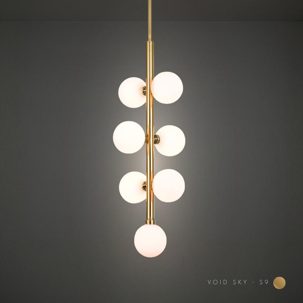 VOID SERIES | VOID SKY - S9 | Lampu Gantung Minimalis Emas | Gold Ceiling Pendant Lamp | XIONCO