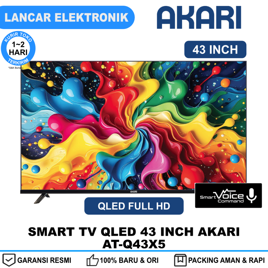 Smart TV 43 Inch Akari QLED Full HD Whale OS Smart Voice AT-Q43X5