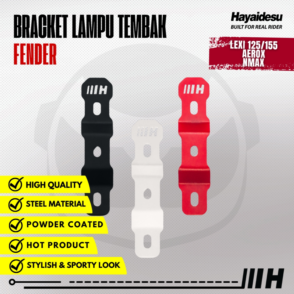 Hayaidesu Bracket Lampu Tembak FENDER Bar stand dudukan Lampu Tembak NMAX LEXI AEROX