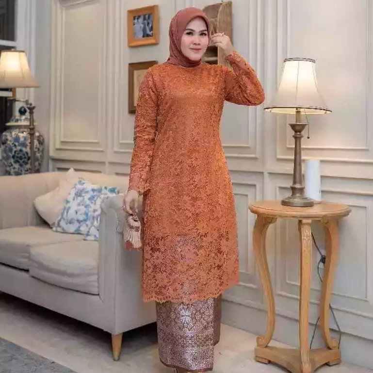 DACE Kebaya Brokat Modern Baju Kurung Wanita Furing