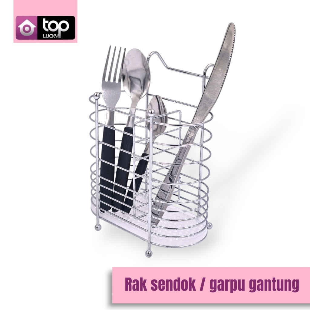 RAK SENDOK GANTUNG / TEMPAT SENDOK STAINLESS / STAINLESS STEEL CUTLERY / TOP0259