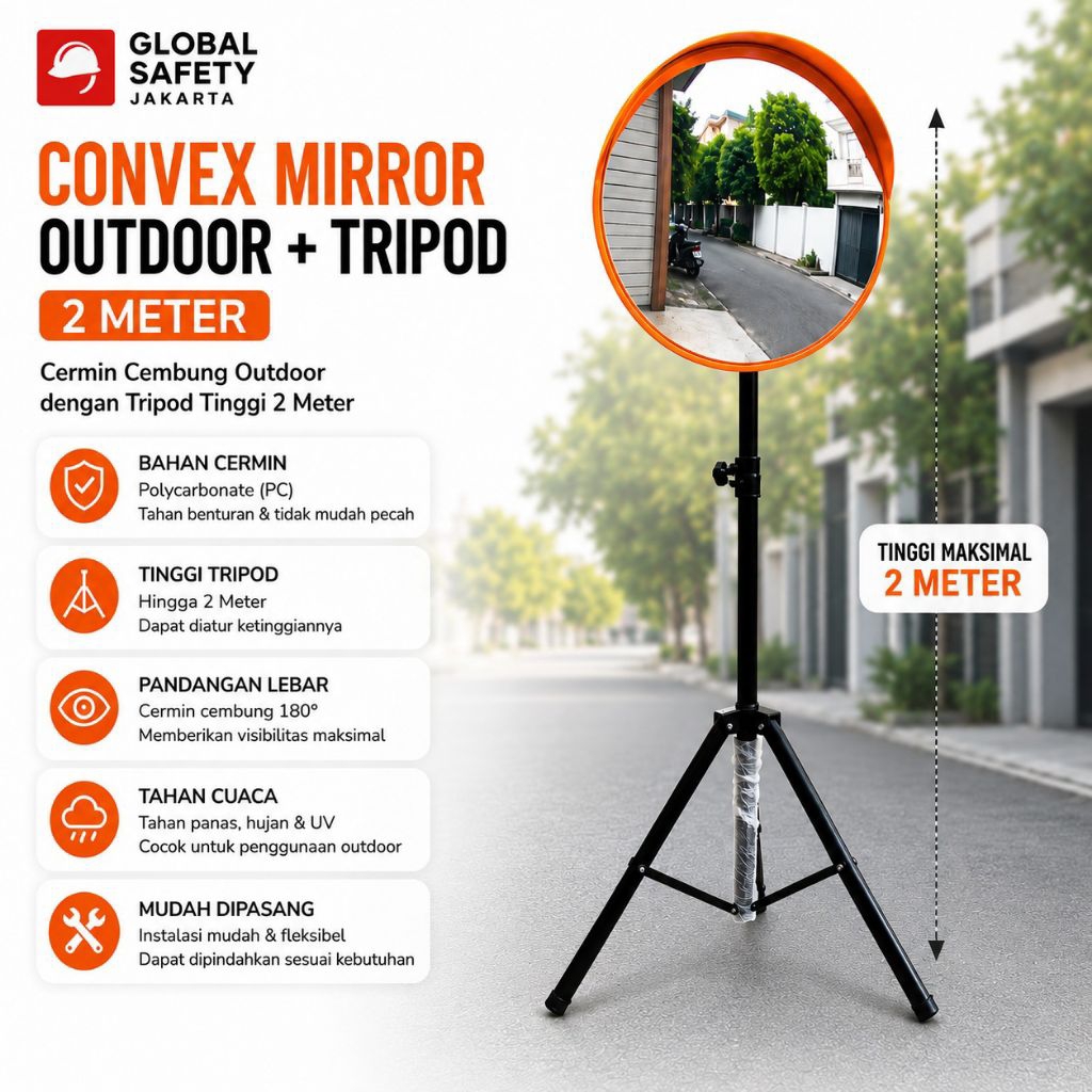Convex Mirror Aesthetic Outdoor + Tripod / Convex Mirror 45cm 60cm