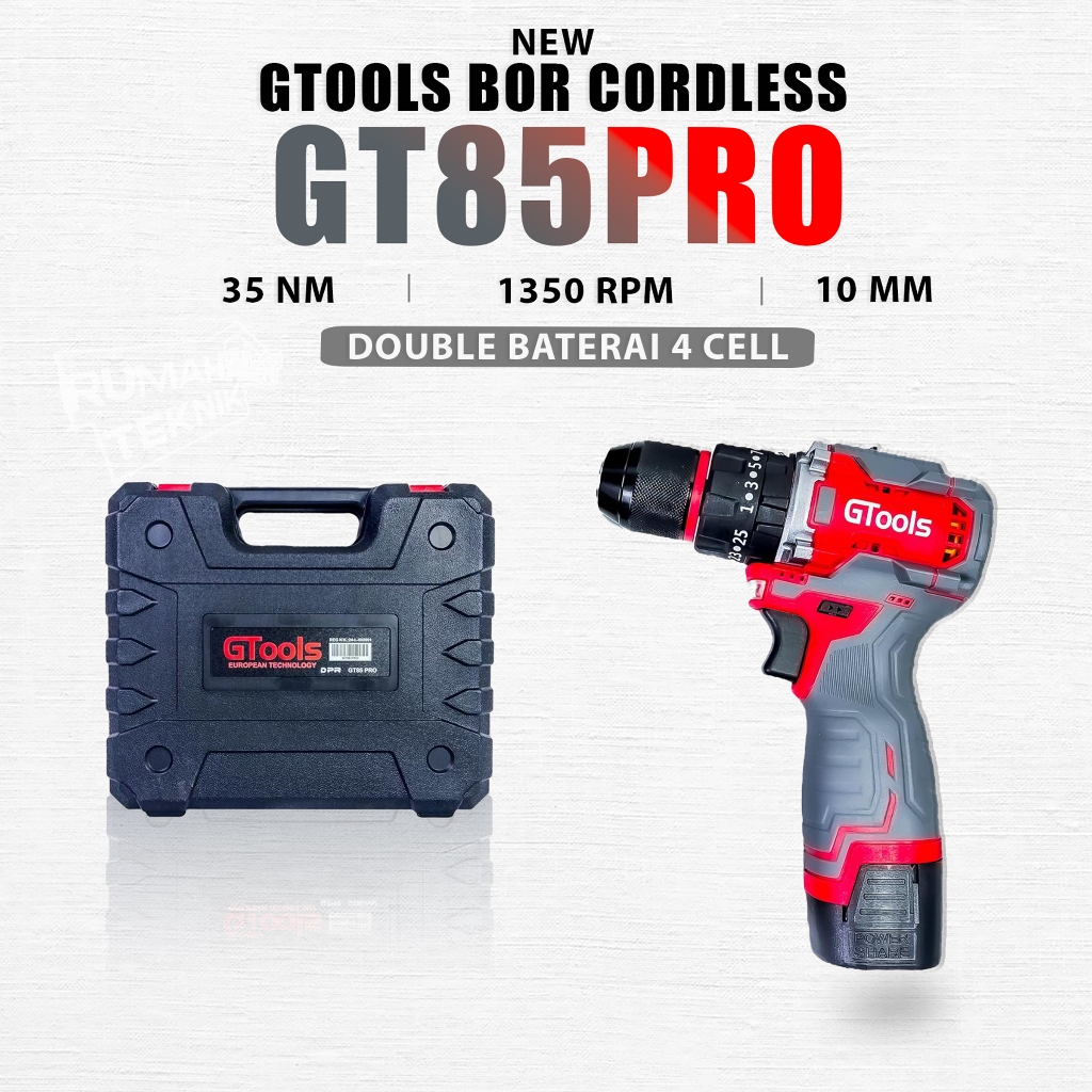 Gtools 48VF Brushless Cordless Drill 2 Baterai Mesin Bor Impact Hand impact drill Power Tools