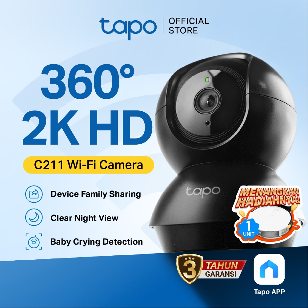 TAPO C211 - Indoor Pan/Tilt 360 IP Camera 2K 3MP