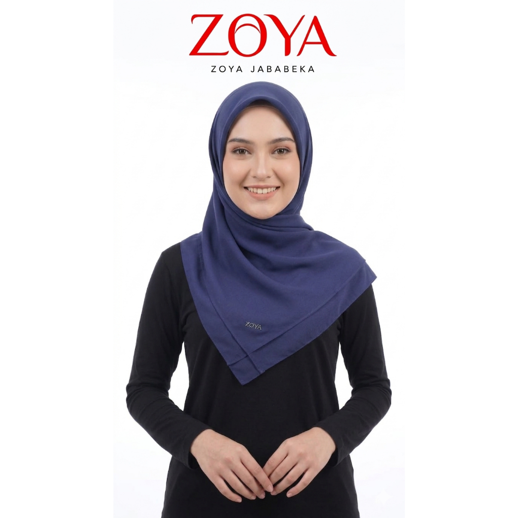 ZOYA Amara Fancy Scarf - Kerudung Jilbab Hijab Segi Empat Polos Bahan Voal Premium