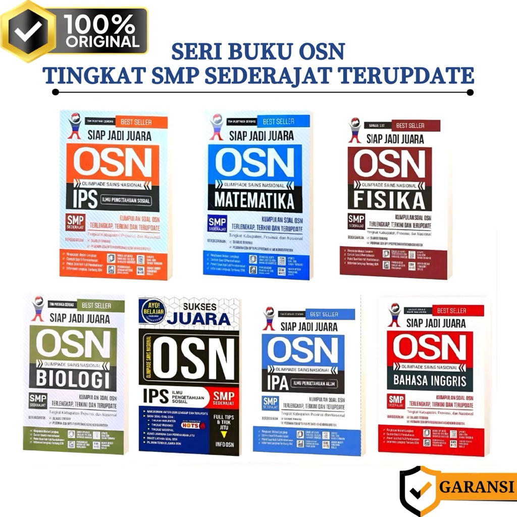 Buku Osn Smp Olimpiade Sains Nasional Ips | Matematika | Biologi | Fisika | Bahasa Inggris | Ipa Tin