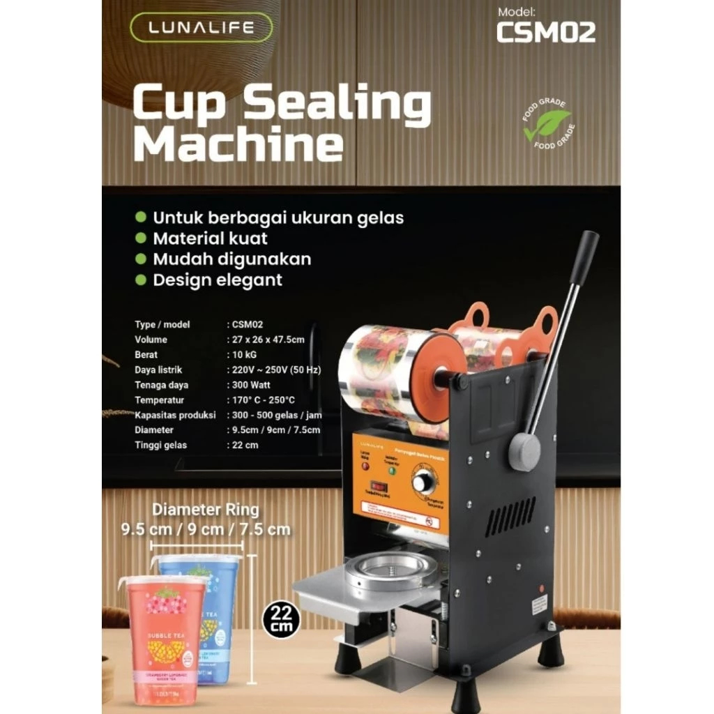 LUNALIFE CUP SEALER CSM02 CUP SEALING MACHINE