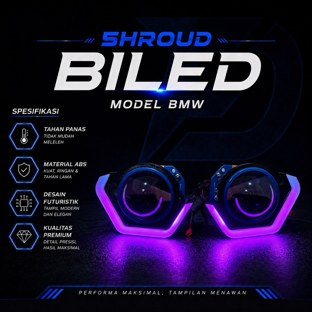 shroud biled model bmw m8 / 1,5 /2,5 / 3 inch anti bintik custom 3d print