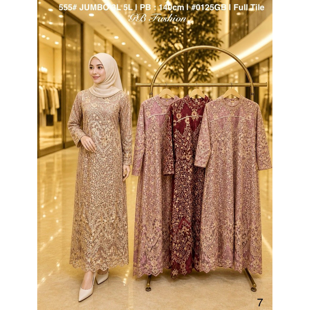 gamis brukat citra Mewah full tile bordir JUMBO