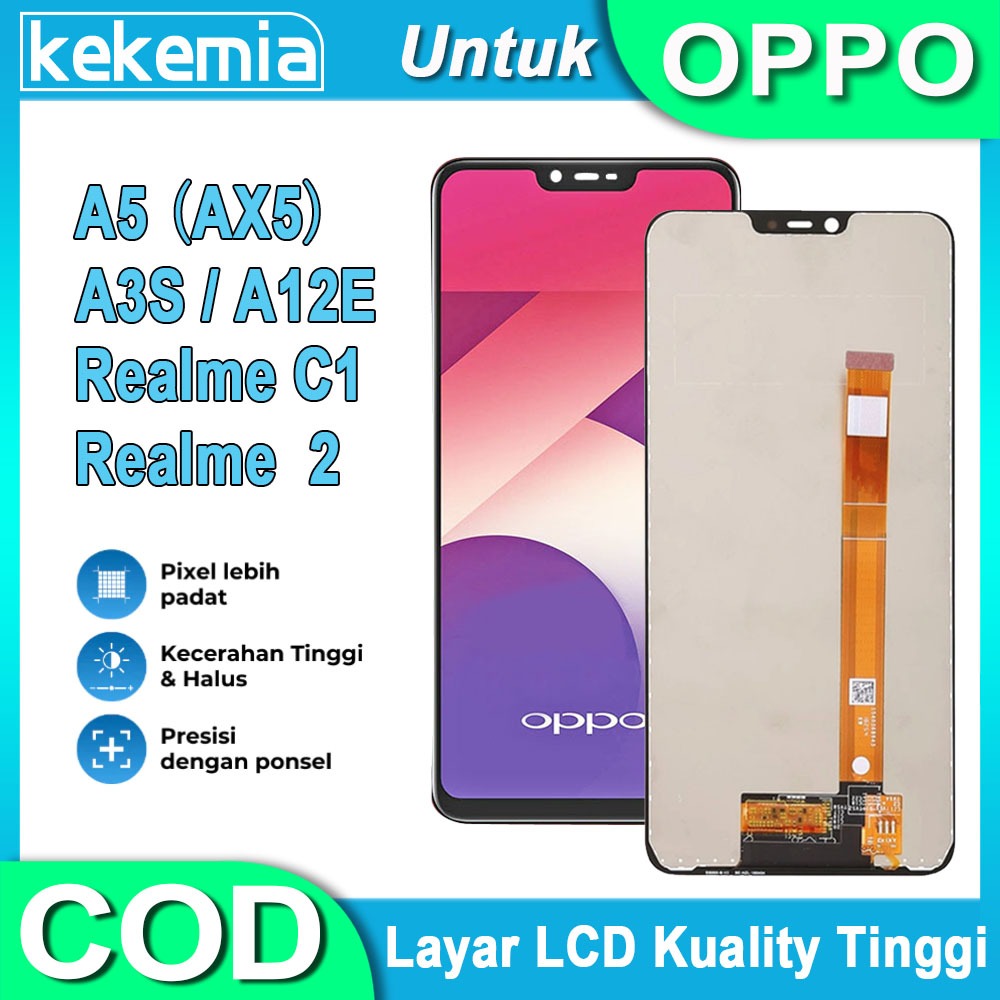LCD Untuk OPPO A3S A5 (AX5) A12E Realme C1 Realme 2 LCD TouchScreen Penggantian Layar Sentuh LCD HP 