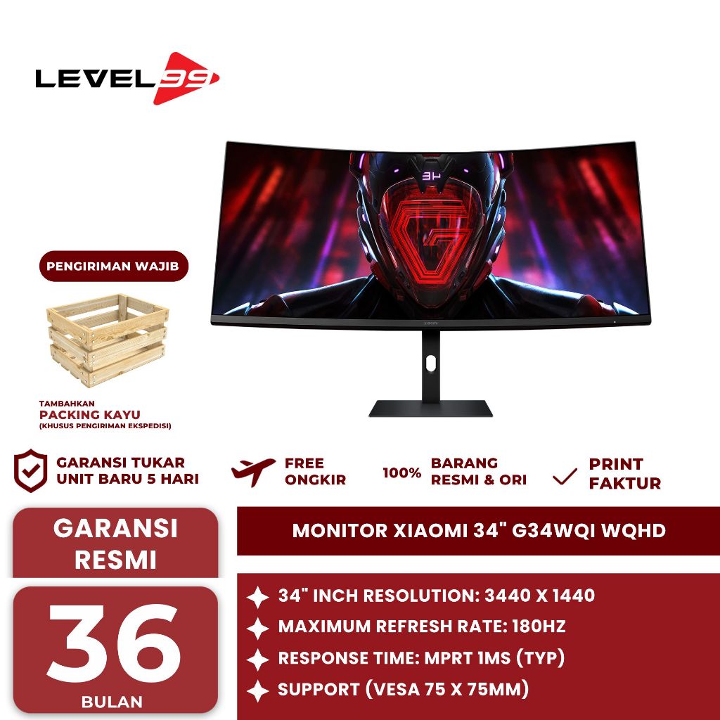 XIAOMI MI 34" G34WQi WQHD 180Hz ULTRA-WIDE CURVED Monitor