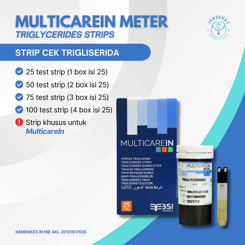 Strip Tes Alat Ukur Trigliserida MulticareIN isi 25 pcs/boks