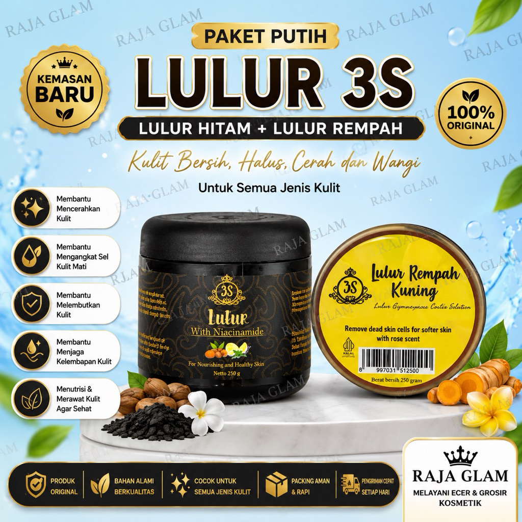 LULUR 3S READY SEMUA VARIAN/LULUR  HITAM 3S/LULUR REMPAH 3S