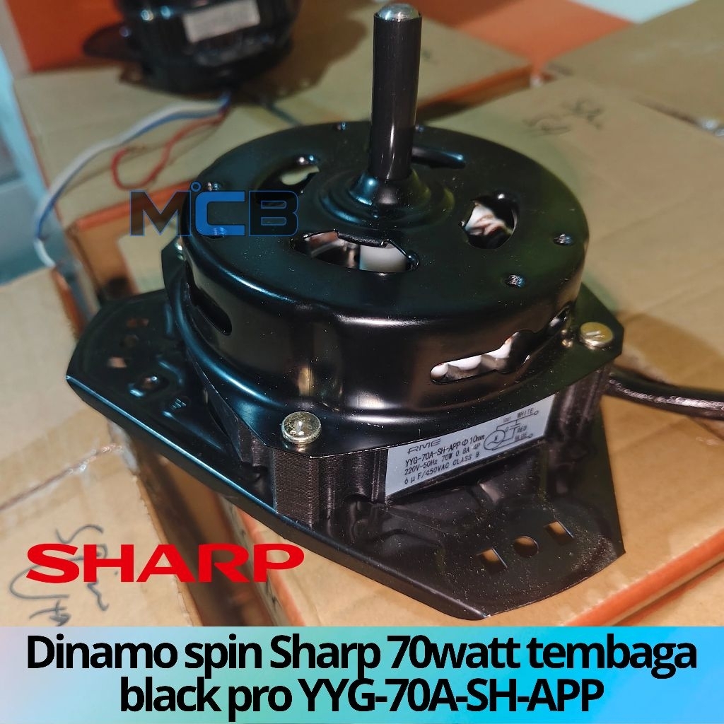 dinamo pengering mesin cuci sharp 70watt spin tembaga YYG-70A-SH-AAP bodi hitam black pro