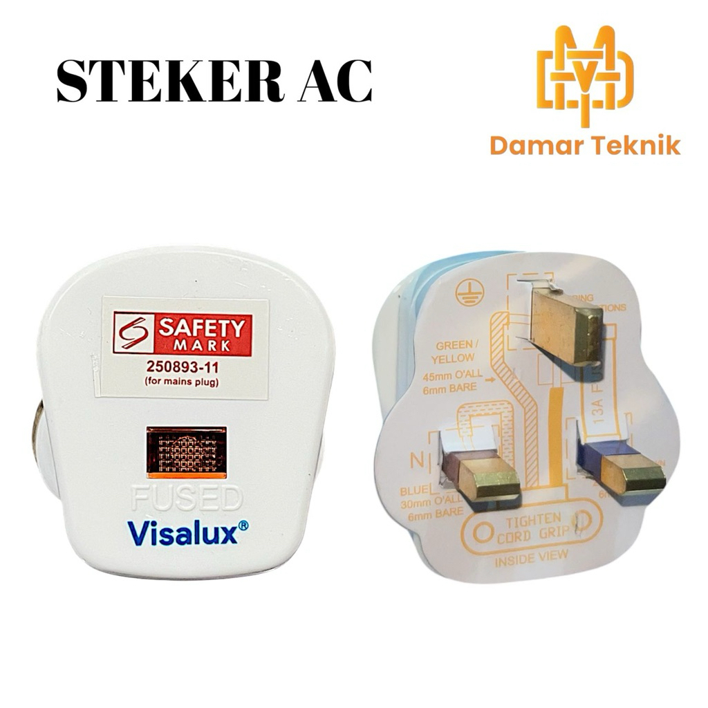 STEKER AC KAKI 3 MERK VISALUX , SCHNEIDER , PANASONIC