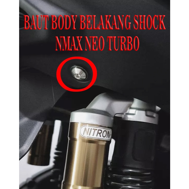 Baut Body Belakang Shock Nmax Neo Turbo 2pcs Stainles Custom Piramid Spiral