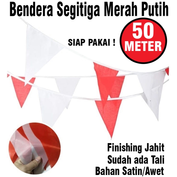 Banner Bendera Merah Putih Segitiga / Bendera HUT RI / 17 Agustus / Bendera Segitiga Hias Dirgahayu 
