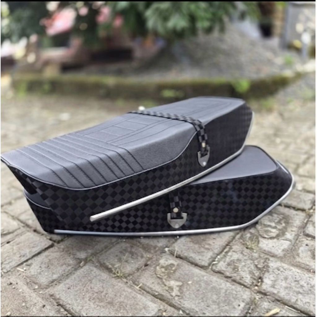 Virall ..!!! Kain jok motor Gl 100 Variasi Halus dan amplas mix Catur 3D bisa set sabuk