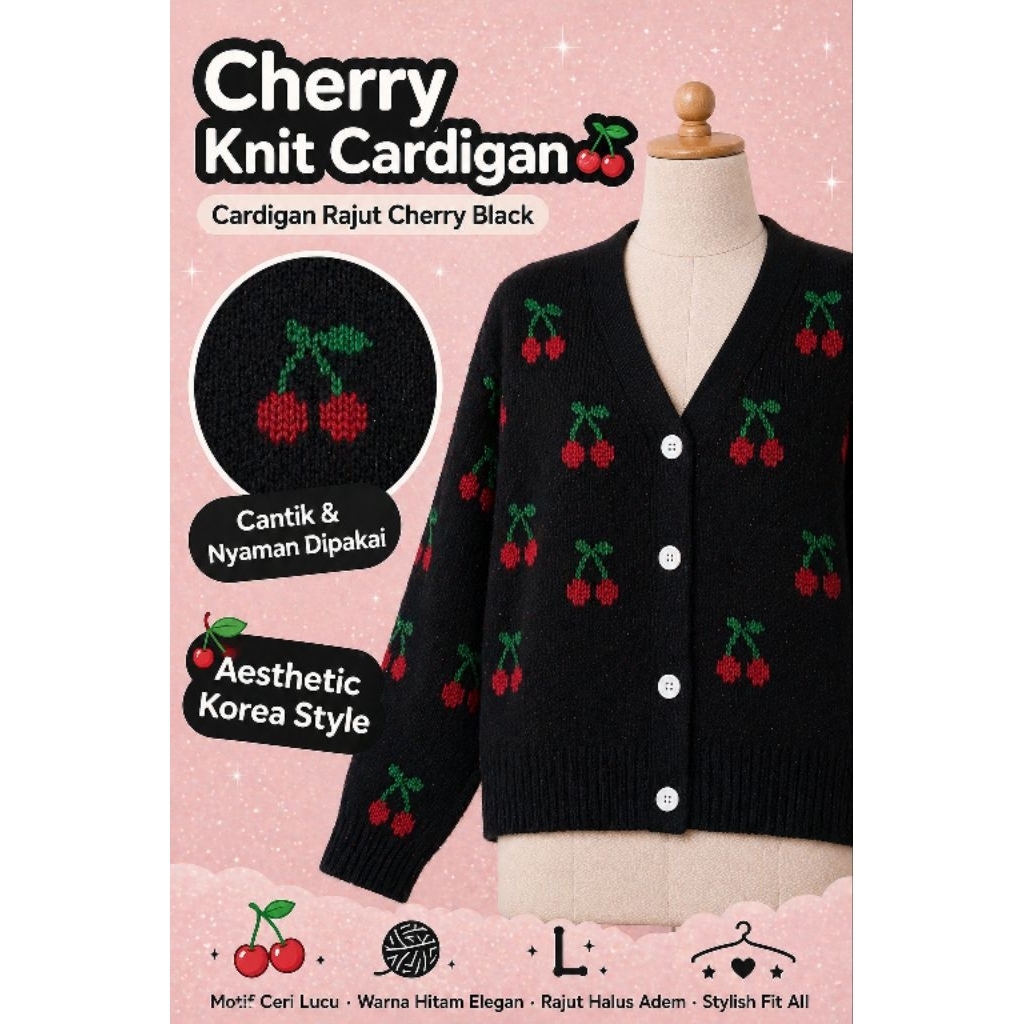 Cherry Knit Cardigan
