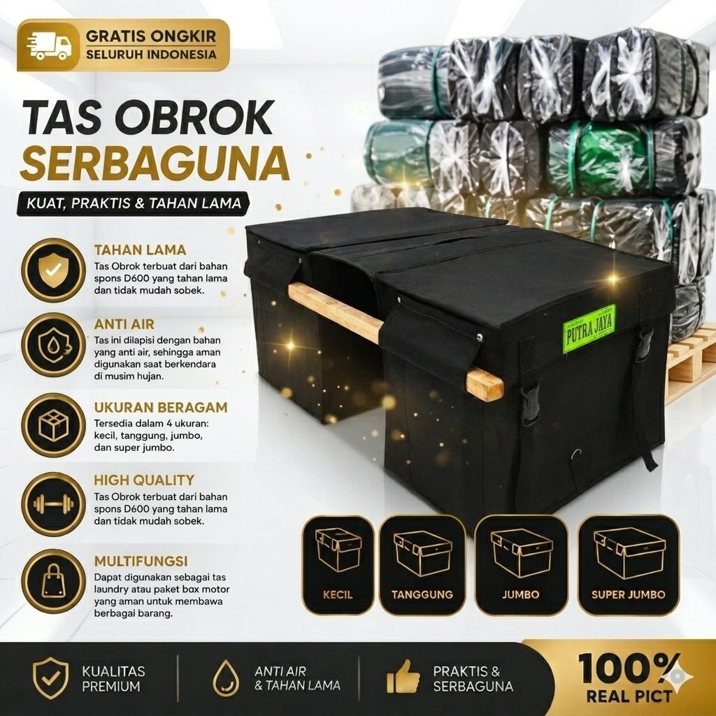 tas obrok motor super jumbo xxl anti air bahan tebal tas pengantar paket laundry kurir ekspedisi box