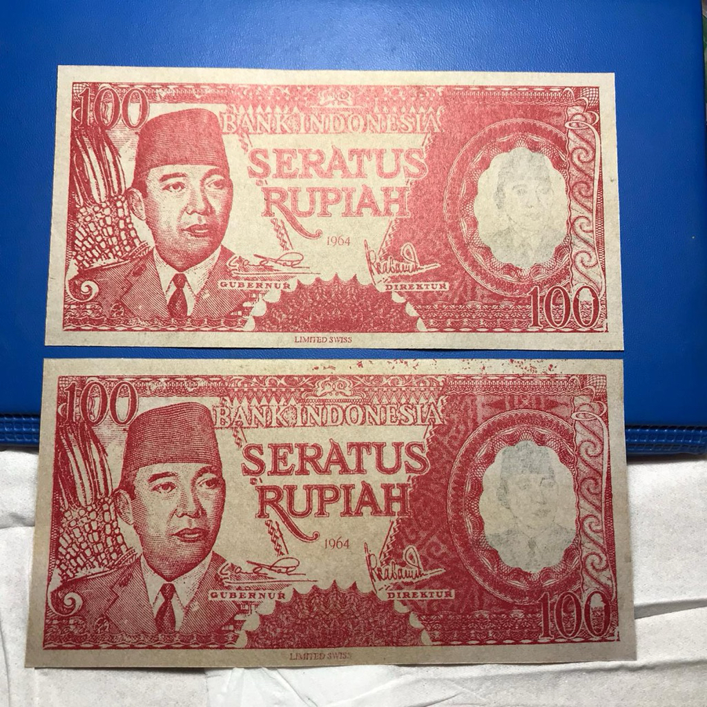 Uang 100 Seri Sukarno 1964 Merah dan Hijau