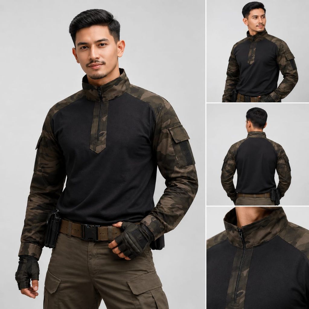 Baju kaos BDU tactical lengan panjang / kaos BDU loreng combet shirt pria