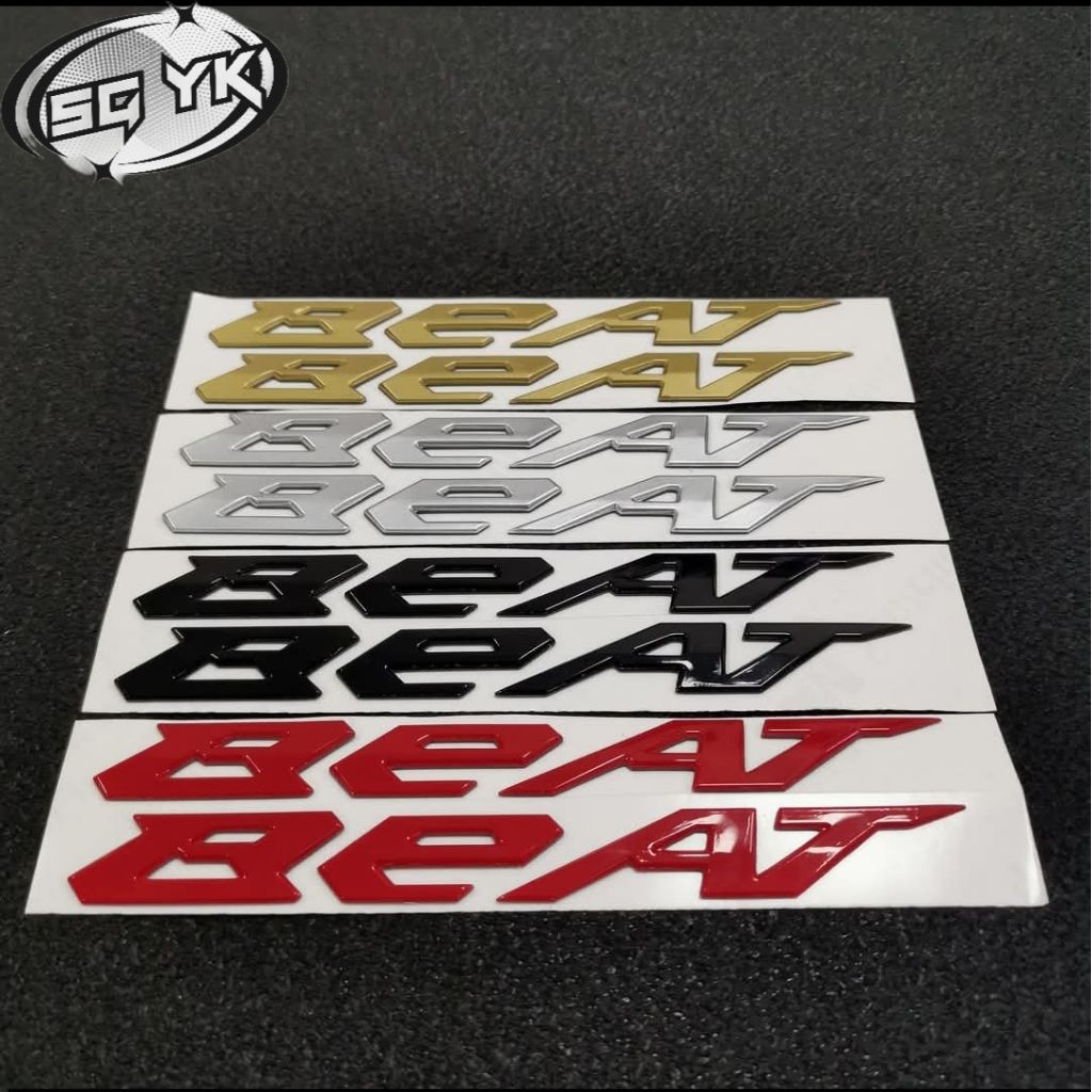 Emblem BEAT berkualitas 2 pcs timbul 3D sperti ori,PVC soft mengkilap