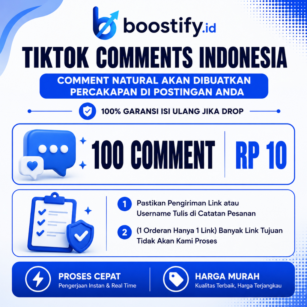 Komen Natural Tiktok Comment Real Akun Indonesia - 100% Bergaransi Isi Ulang Bila Drop TT - COM