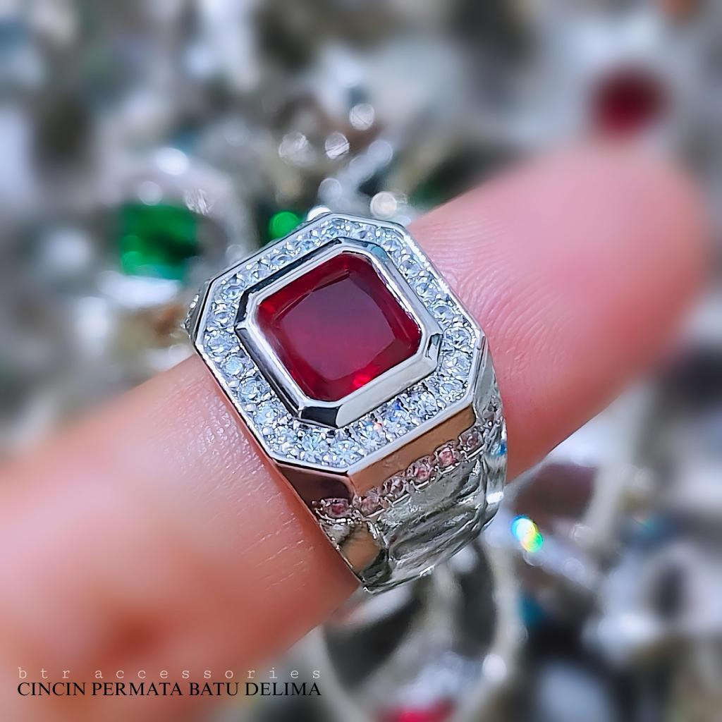 CINCIN SILVER PRIA BATU PERMATA PREMIUM MEWAH
