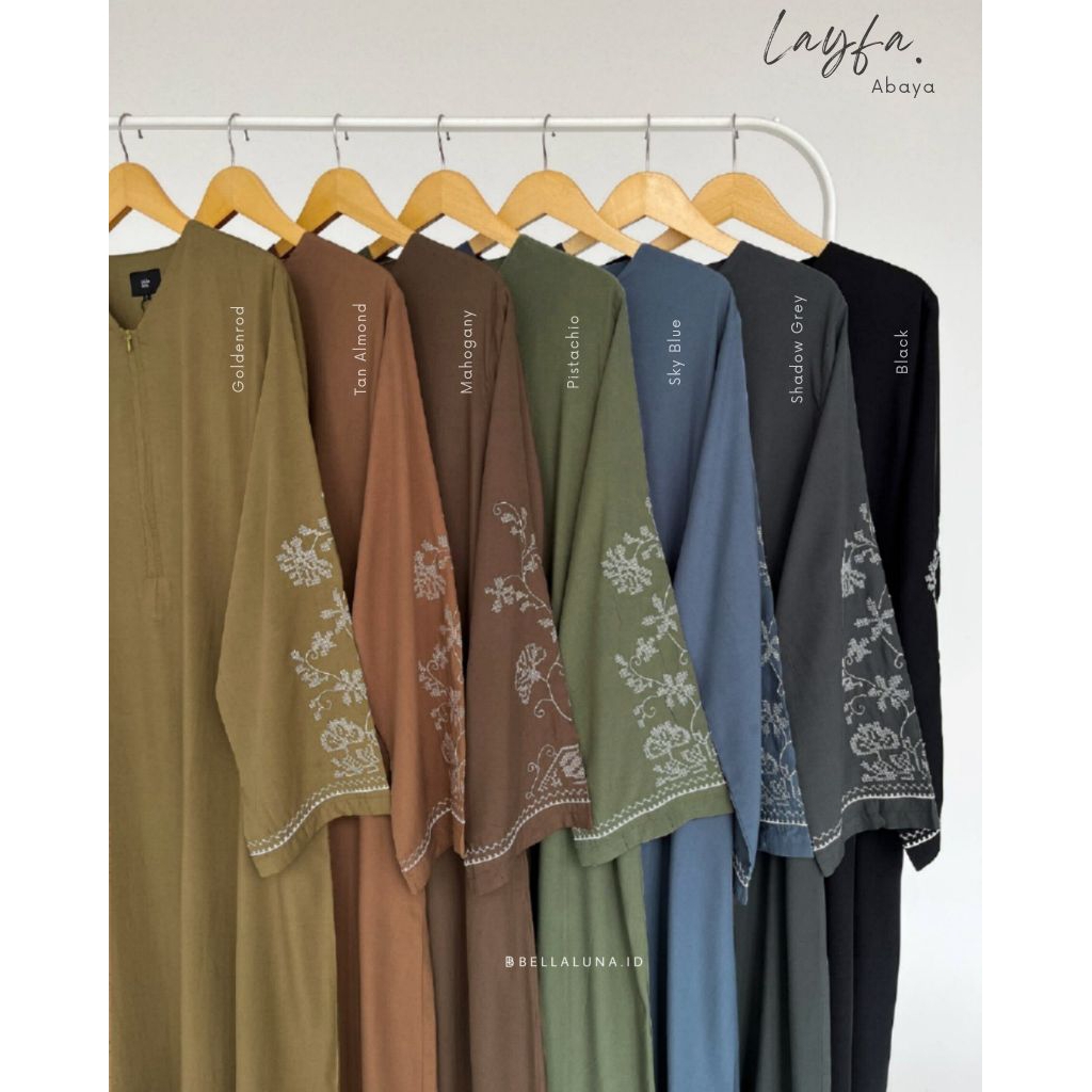 LAYFA ABAYA BORDIR BELLALUNA/ GAMIS BORDIR/ ABAYA BORDIR BUNGA/ ABAYA BELLALUNA/GAMIS BELLALUNA
