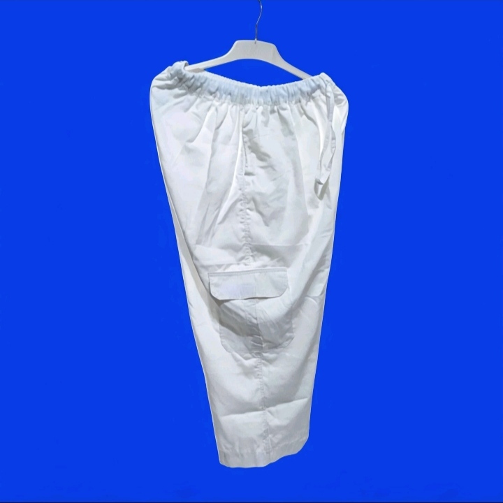 Celana Sirwal Pria Katun Putih 4 Kantong All Size Panjang 75cm LP 66cm - 100cm