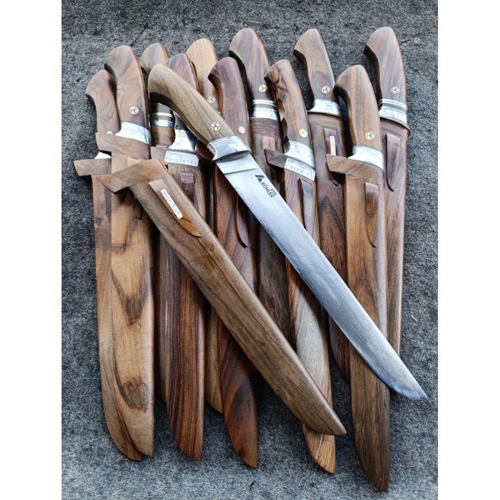 PISAU Bilah baja bohler k110 | KAYU SONOKELING | BILAH Super | Panjang 31 cm