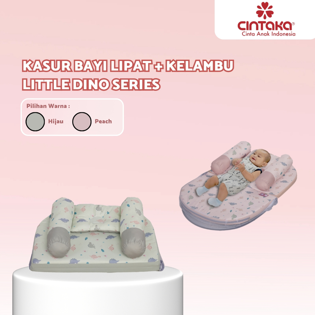 Cintaka Kasur Bayi Lipat Oval + Kelambu Little Dino Series