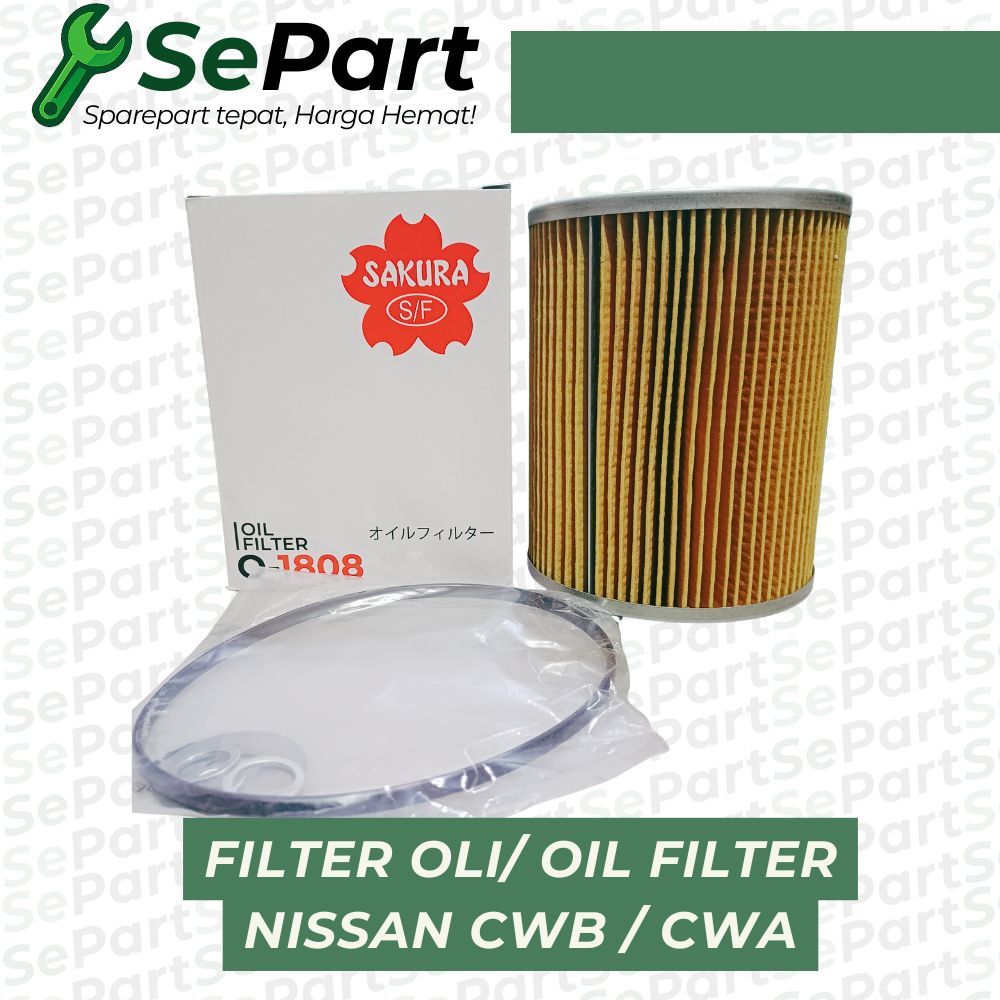 Filter Oli Nissan CWA CWB RF8 / Oil Filter Nissan CWB CWA RF8 O 1808 / O-1808 Merek Sakura
