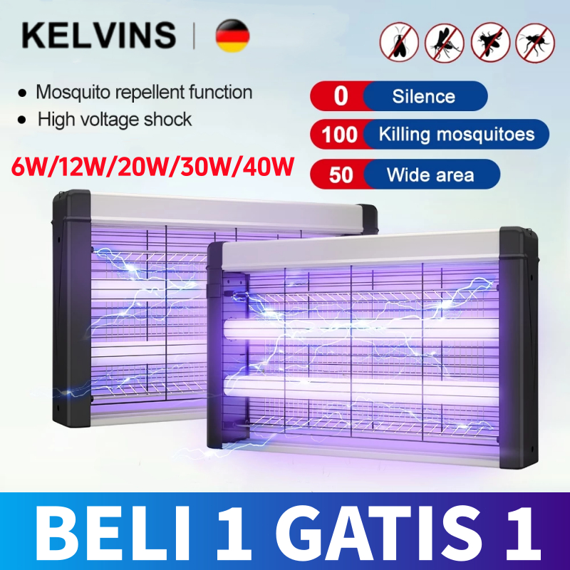 [Beli 1 Gatis 1] KELVINS Pengusir nyamuk elektrik Insect Killer Mosquito Killer Perangkap Nyamuk Lal