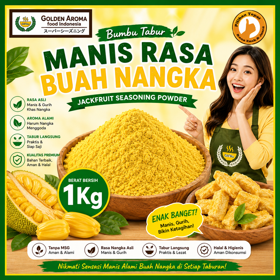Bumbu Tabur Rasa Buah Nangka, Jual Bubuk Tabur Buah Nangka Murah Enak, Jackfruit Seasoning Powder