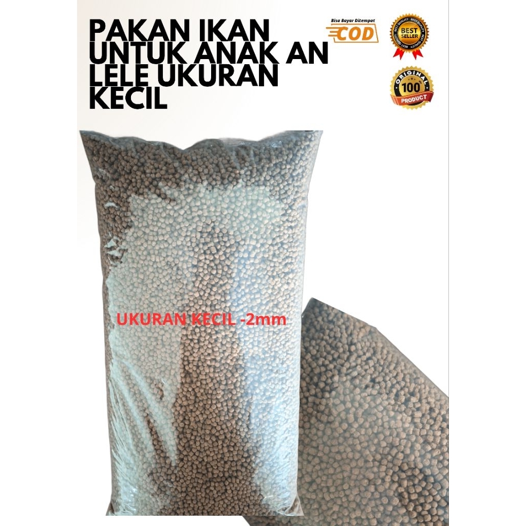 PAKAN IKAN LELE, GURAMI, NILA VOER PUR PELET IKAN LELE SIZE KECIL 1KILOGRAM