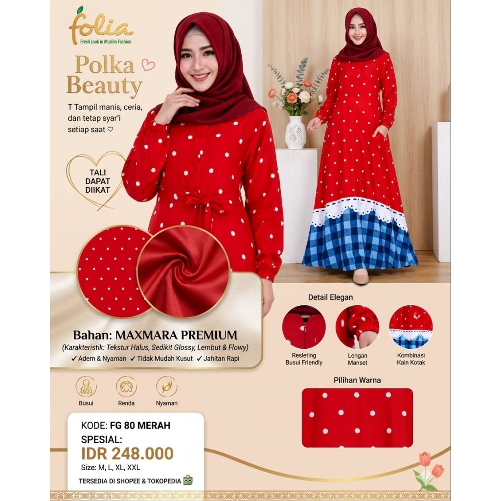 Folia FG 80 Folia FG 80 Dress Polkadot Premium Red
