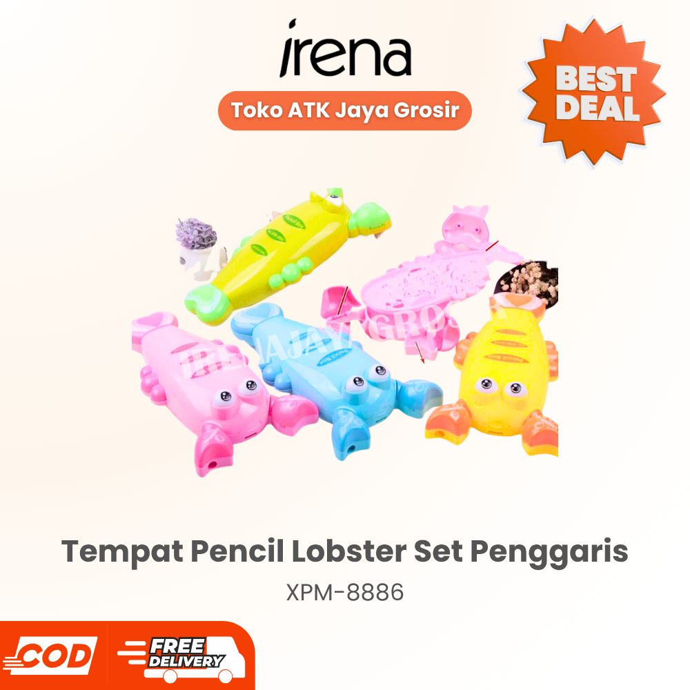 XPM Pencil Case Bentuk Lobster XPM-8886 Tempat Pensil Set Penggaris Penghapus Pensil