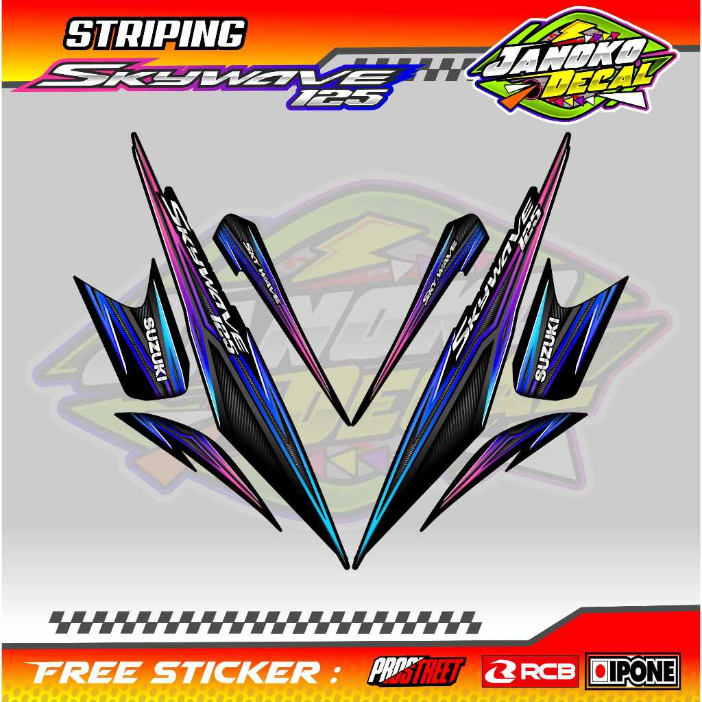 STRIPING VARIASI MOTOR SUZUKI SKYWAVE 125 / STIKER LIST MOTOR SUZUKI SKYWAVE 125