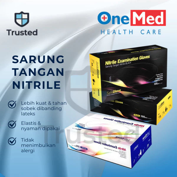 Sarung Tangan Nitrile Safeglove Isi 100 Pcs Handscoon Safeglove Sarung Tangan Safeglove Nitril