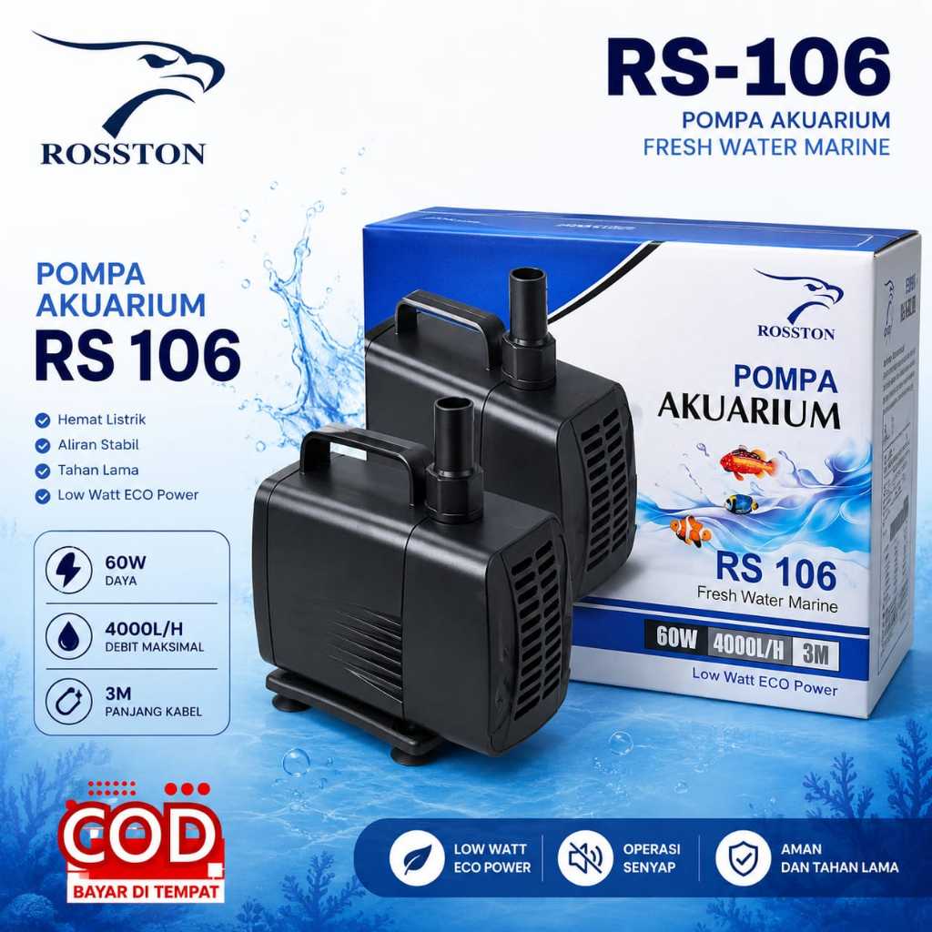 Pompa Kolam Hidroponik Aquarium Rosston RS 106