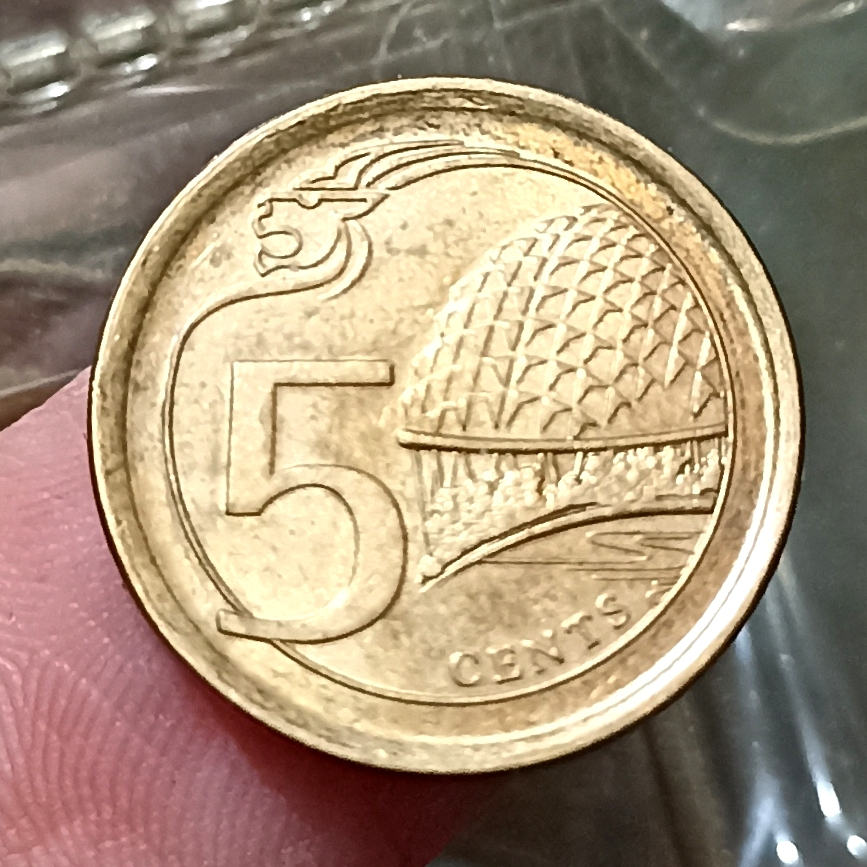 Koin Kuno Singapore 5 Cents