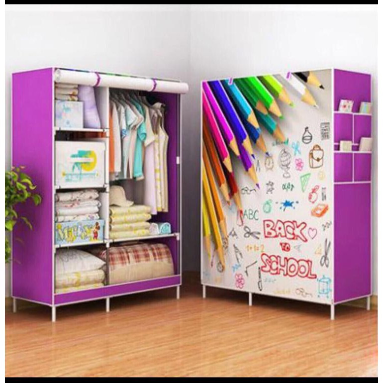 LEMARI BAJU PORTABLE kain plastik / lemari lemari kabinet  / lemari kain pakaian