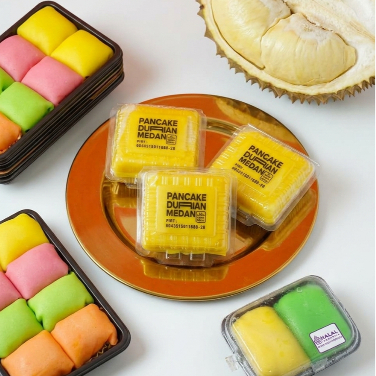 Pancake durian medan asli isi 8 mika Pancake Durian mini