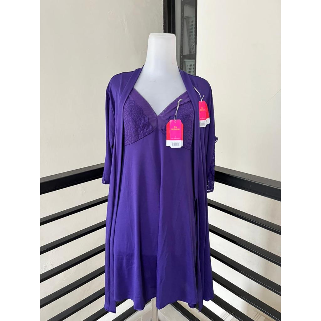 THE BRAHOUSE SET KIMONO LINGERIE DRESS BAJU TIDUR SIZE L XL